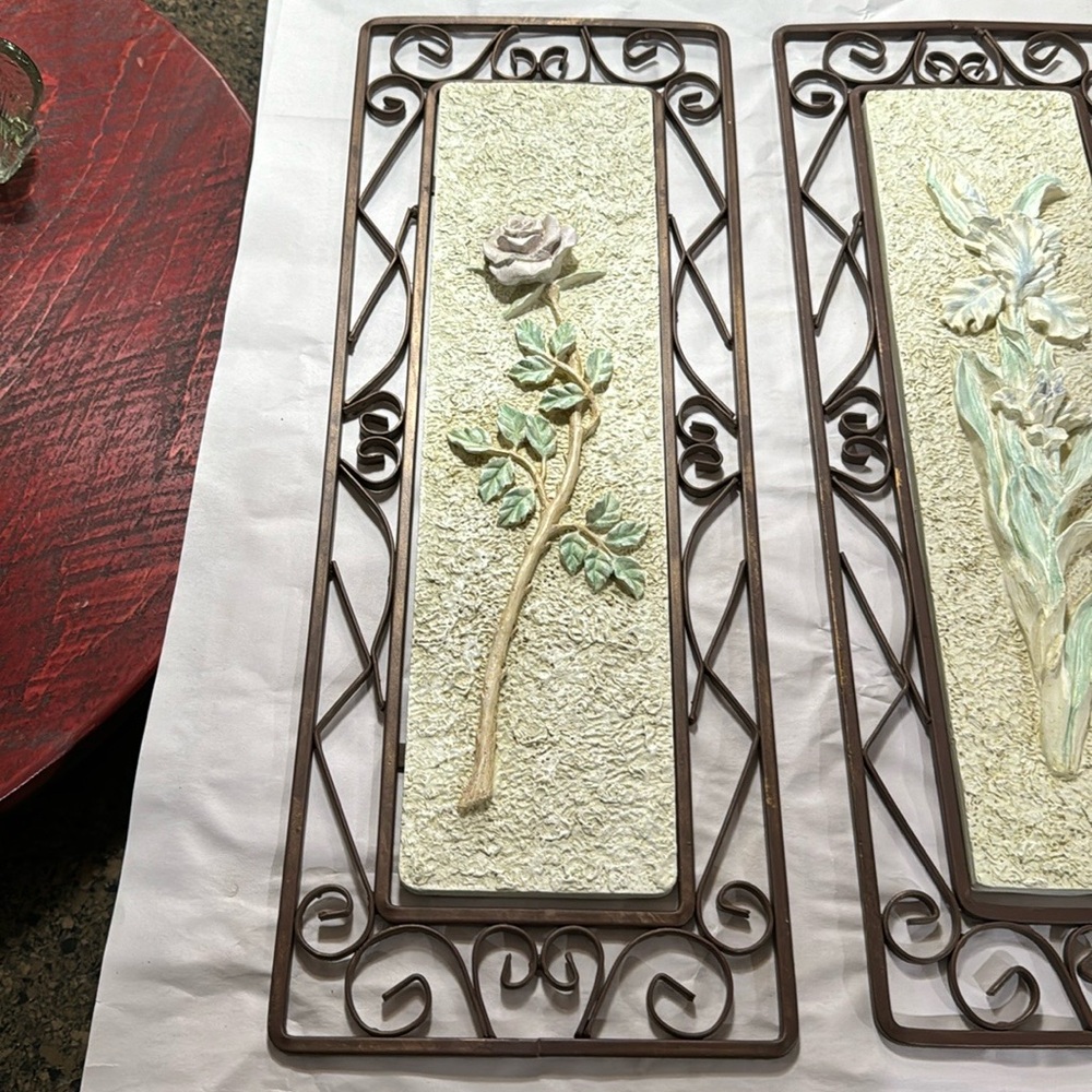 Vintage 90s rose plaque - Picture 6 of 6